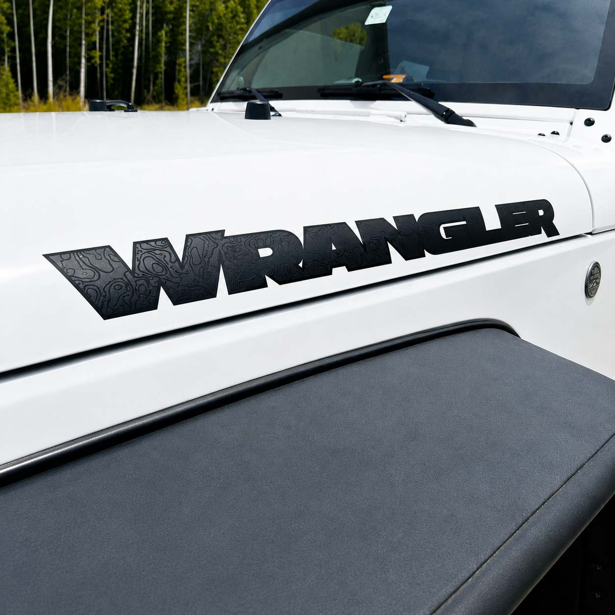 Jeep Wrangler black topo decal build